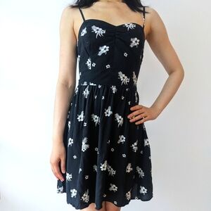 Garage black floral dress XS